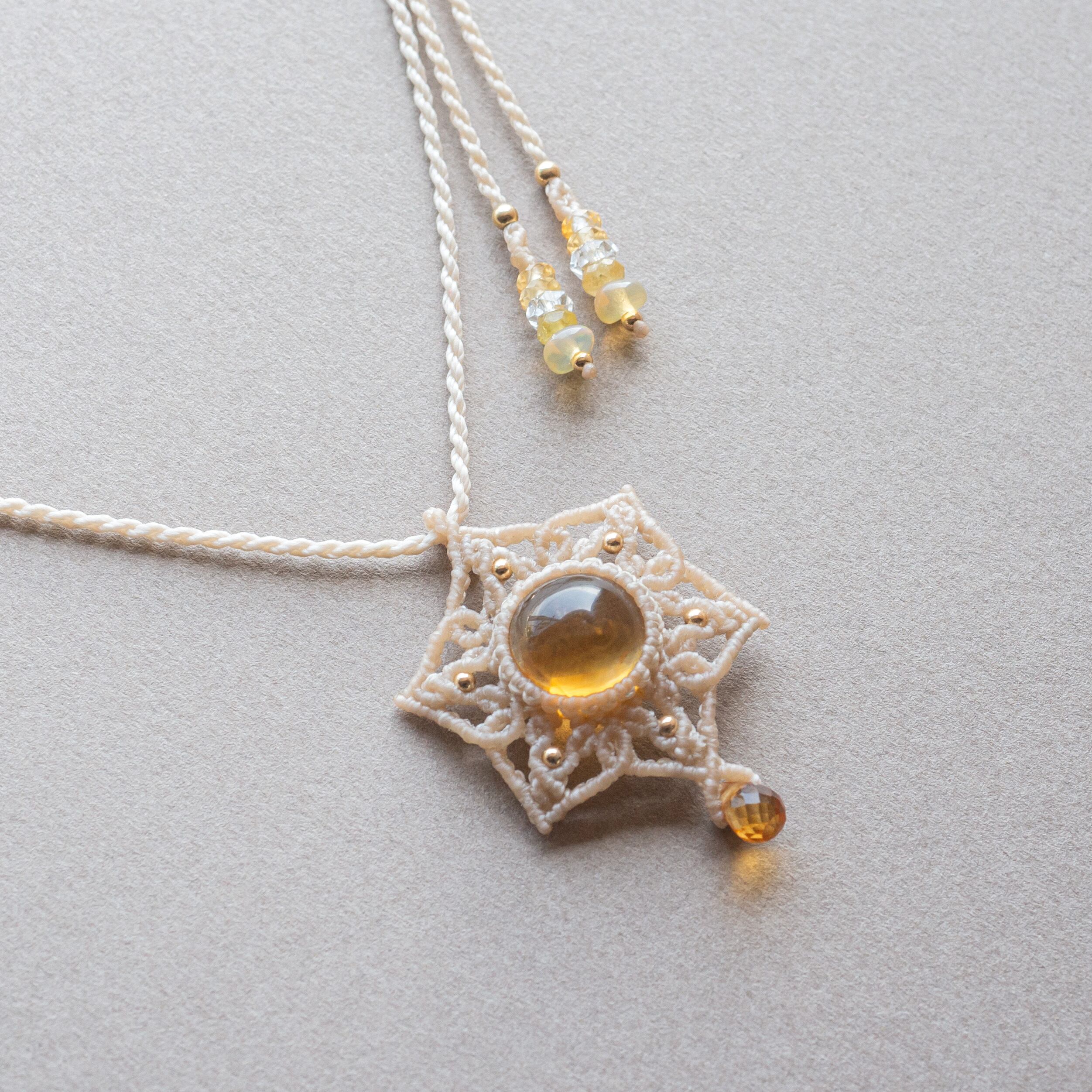 お客様オーダー品】シトリンのマクラメ編み 天然石ネックレス | SHANTi