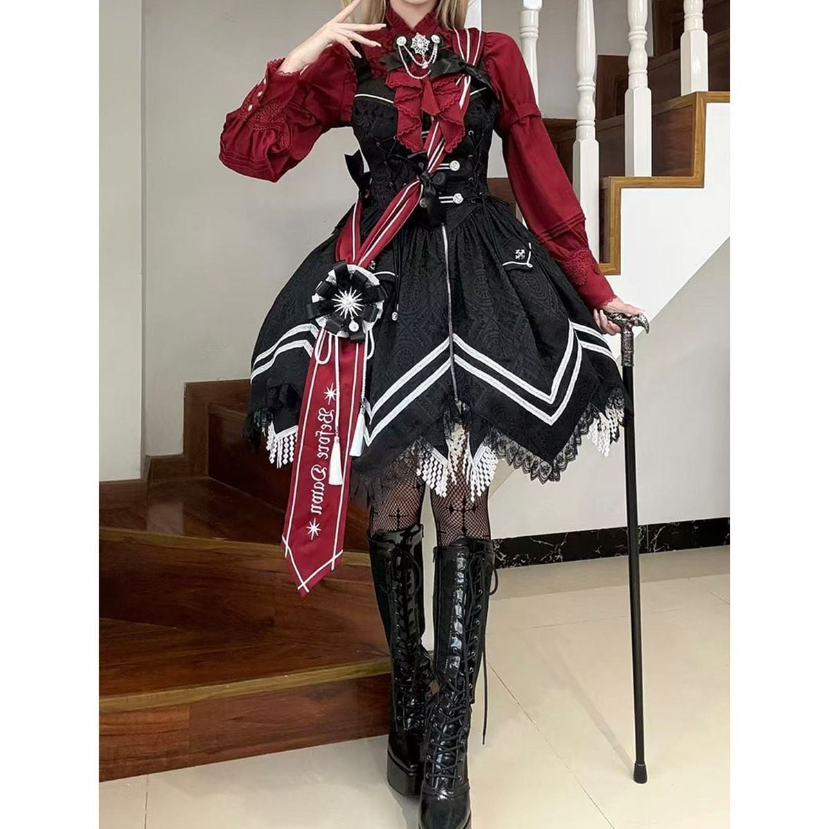 近衛聖騎士・スノーケープ・ミリタリー軍服ロリータセット：JSK