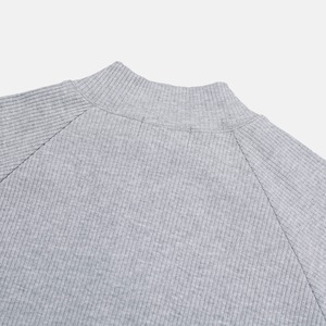 ※予約注文限定価格【MuscleFit】Ribbed Raglan Half Zip-Up Neck Tee (5color)