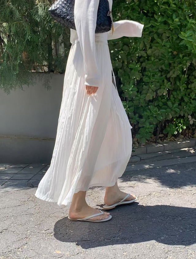 (予約) Liter / Shy satin wrinkle skirt