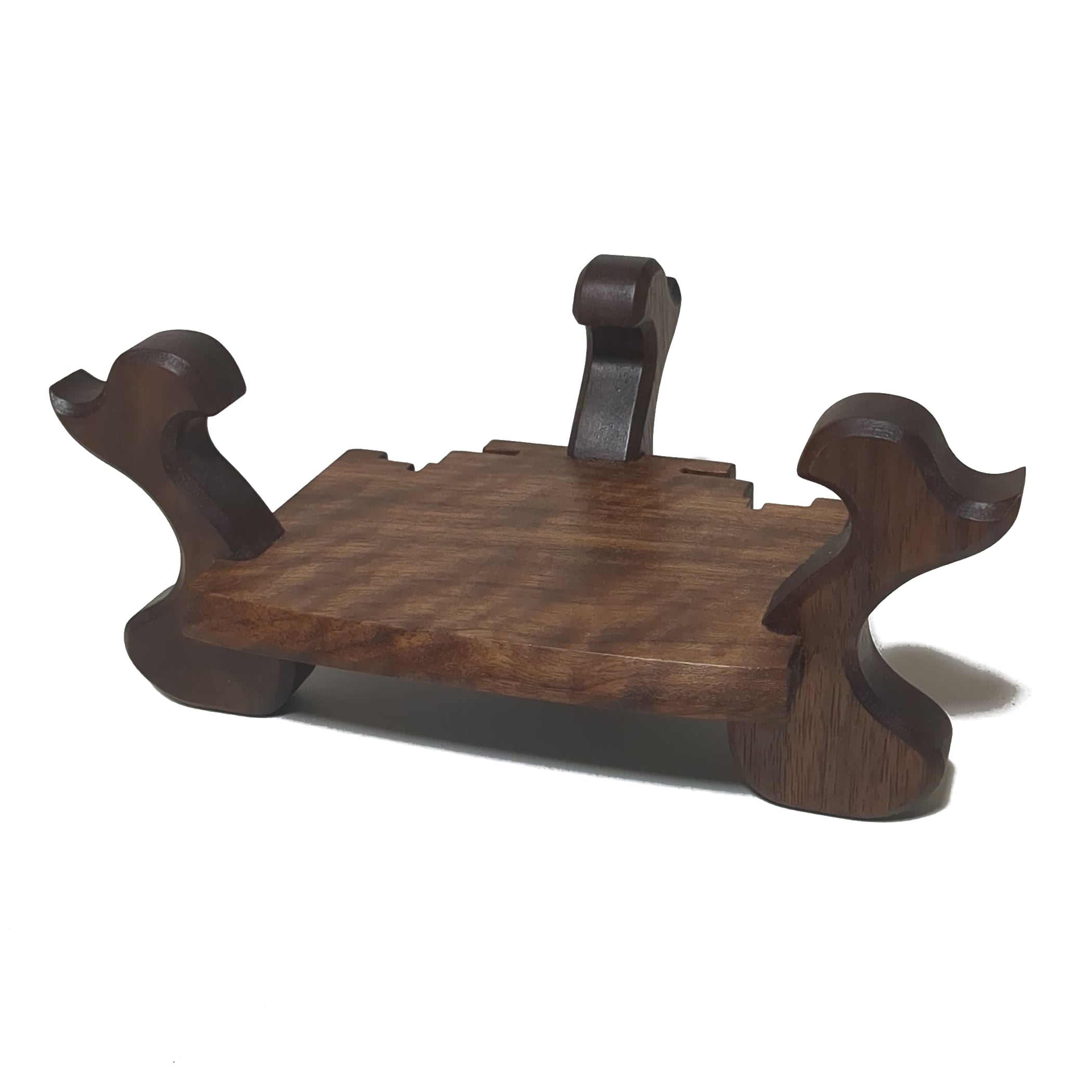 花梨 花台 漆塗 肩彫平台