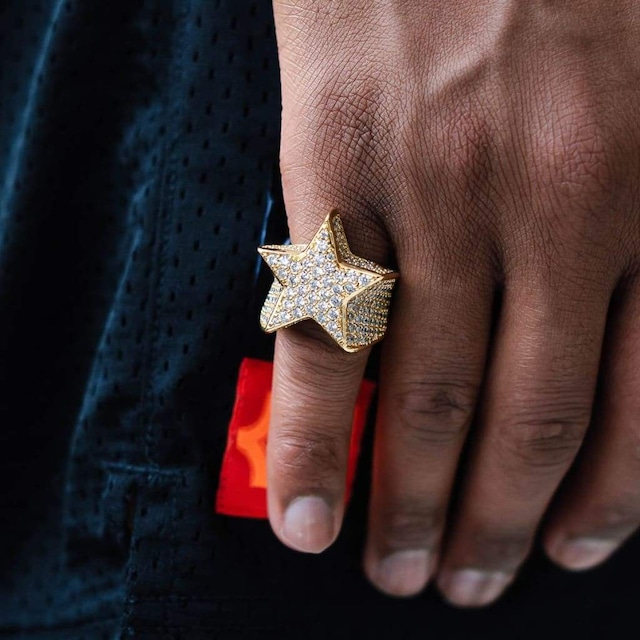 Iced Out Star Ring 【GOLD】