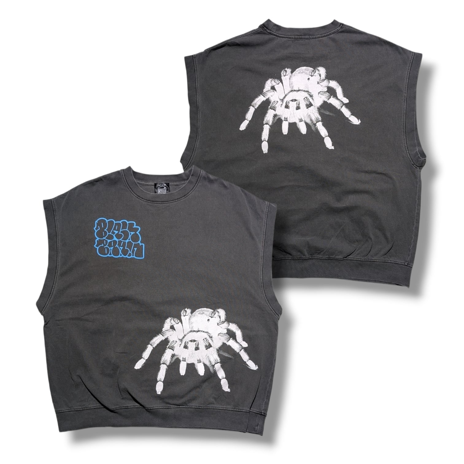 BRAINS Spider Vest (Garment Dyed) | BLACK BRAIN
