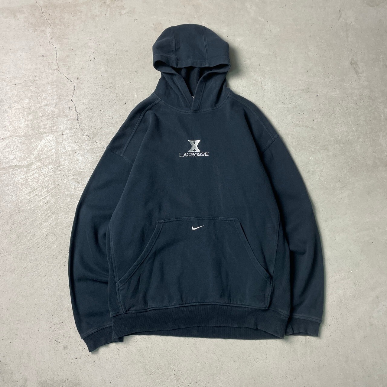 00年代 NIKE TEAM ナイキ X LACROSSE スウェットパーカー センターロゴ 