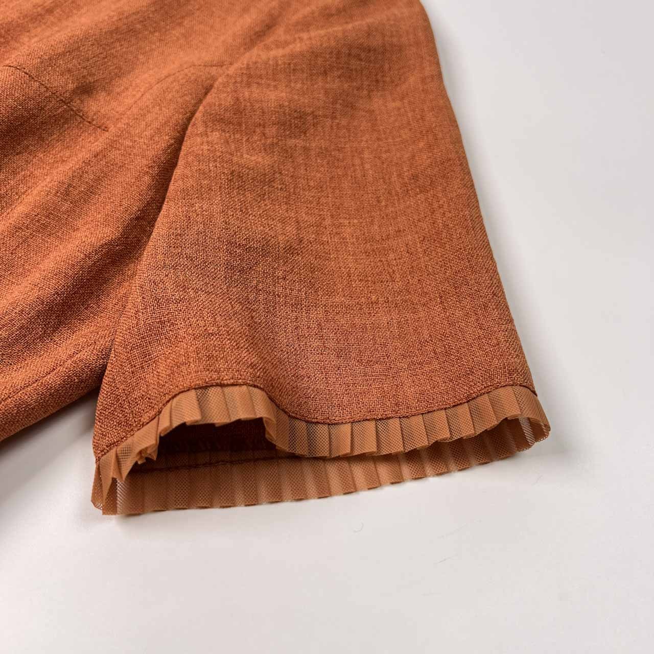 Leilian レリアン フリル 半袖 ロング ワンピース サイズ 9 /レディース/日本製/テラコッタカラー系