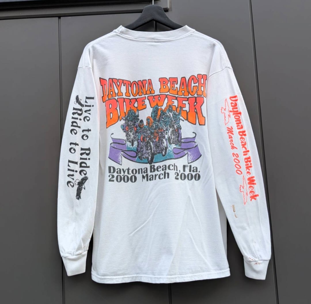 00s daytona bike beach week l/s pocket tee 小岩店