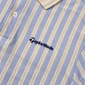TaylorMade テーラーメイド ストライプ 鹿の子 半袖 ポロシャツ M/バイカラー メンズ ゴルフ