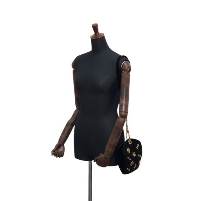 CELINE セリーヌ ショルダーバッグ ブラック スエード チェーン ワンハンドル vintage ヴィンテージ オールド a7wb8n