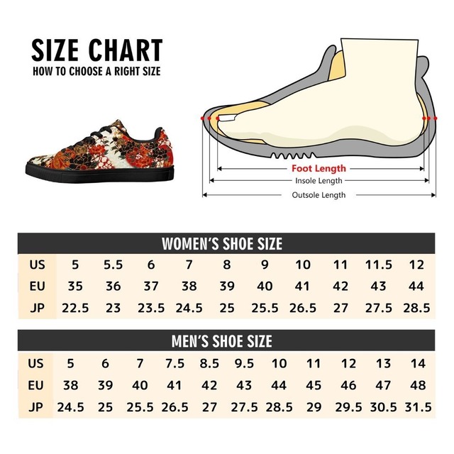 和紋様装飾　牡丹黒　ヴィーガンレザー　ロウトップスニーカー