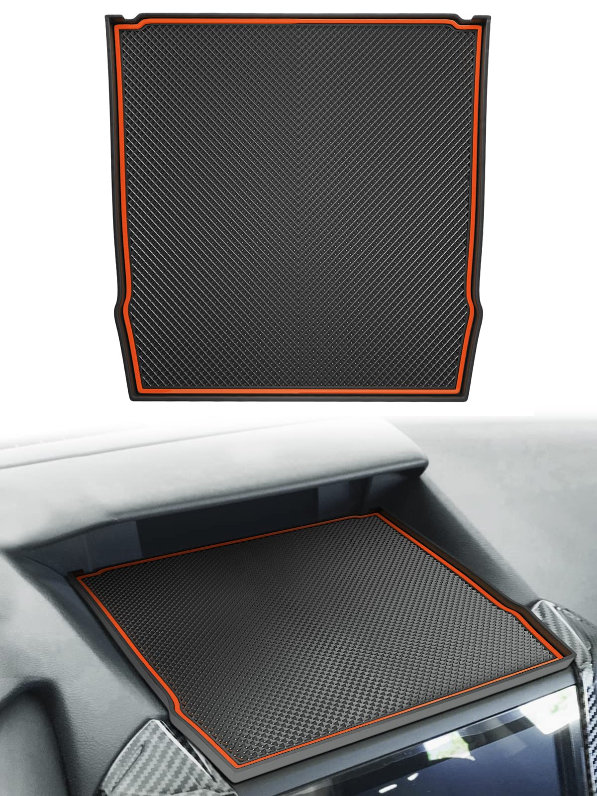 【人気】Marchfa スバル・フォレスター/インプレッサ/XV 専用 ディスプレイ フロントマット 荷滑り防止 内装 小物 アクセサリー パーツ レッドリア ラバーマット 車種専用 ドアポケットマット ゴムマット コンソールマット ドレスアップパーツ 内装パーツ アクセサリー(オレンジ)