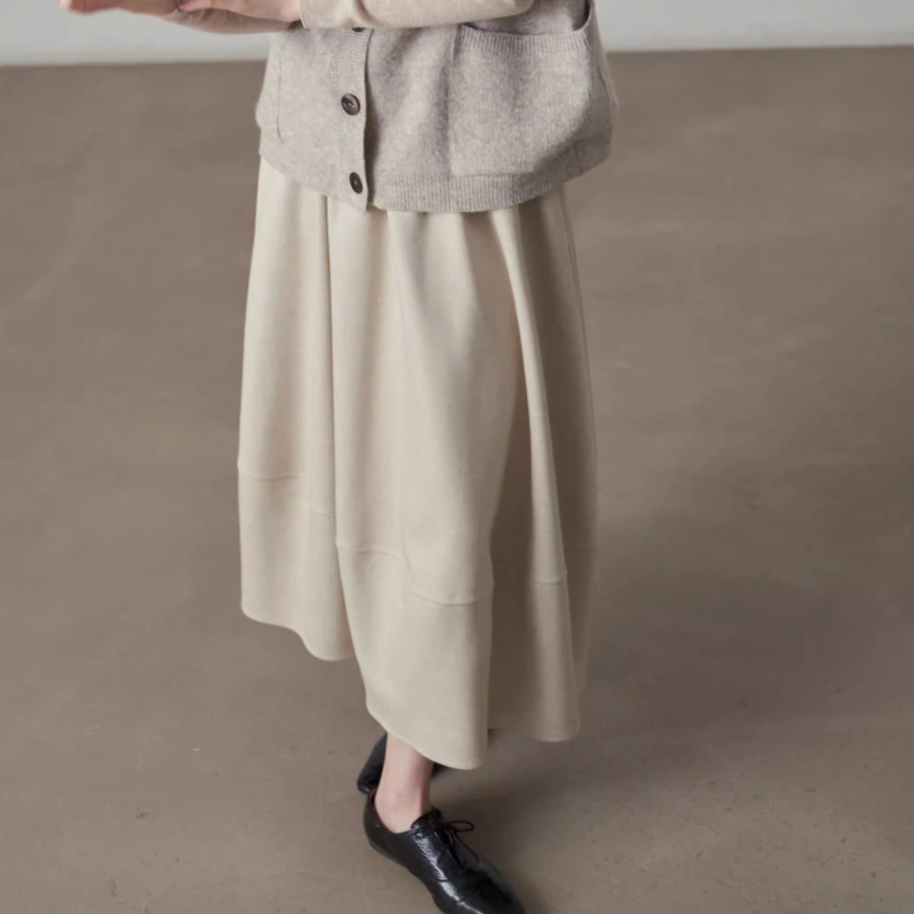 切り替え ミディアム丈 フレアスカート 00015・画像5