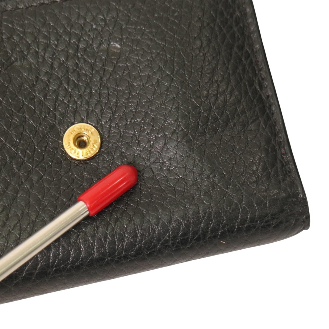 LOUIS VUITTON ルイヴィトン  M68587 フォイユカプシーヌ XS レザー 財布 ブラック A-7589