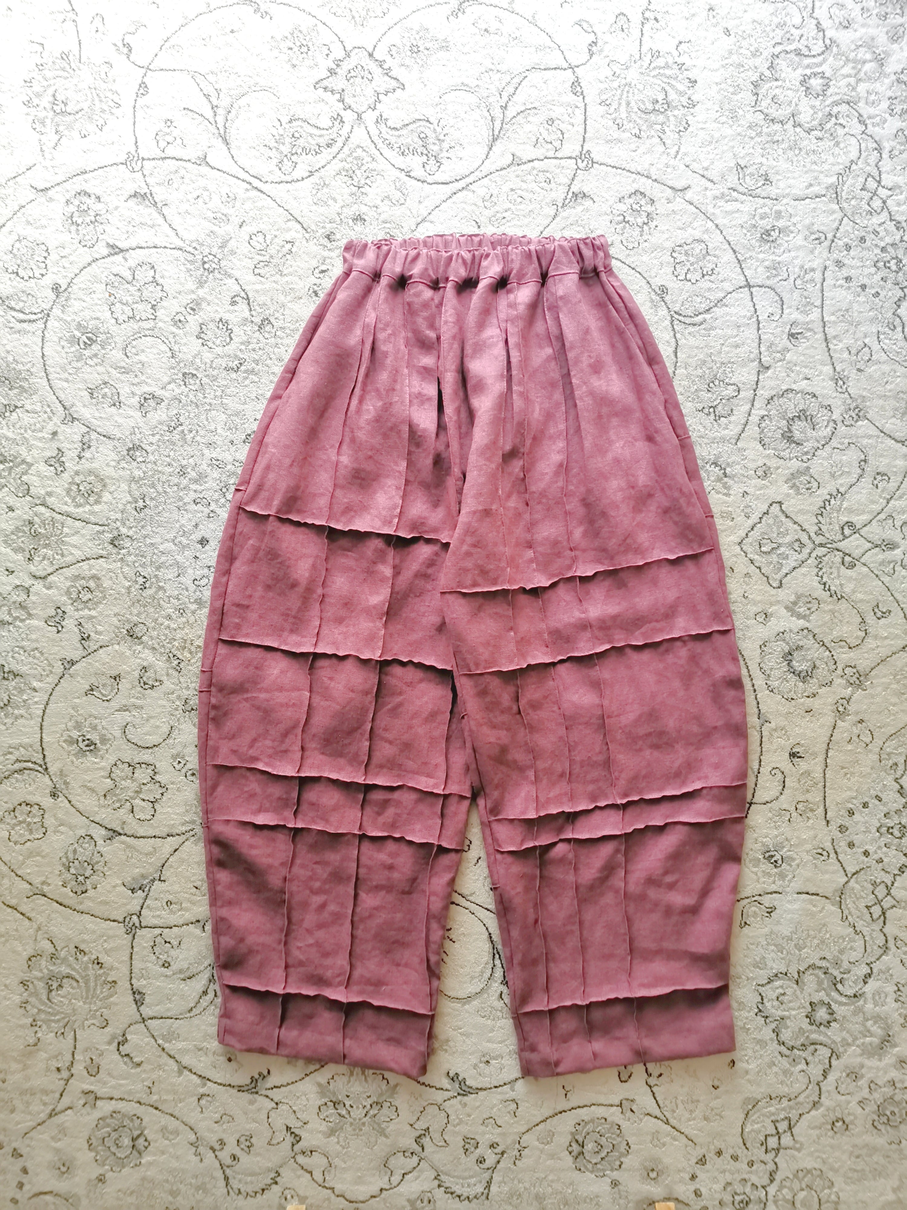 軽やかなシボコットンのエッグパンツ【ネイビー】 | tohdesignworks.