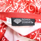 【美品 フラメンコ衣装】レッド系 SONIA JOHNES ソニアジョーンズ ファルダ スカート 赤 白 水玉 ペイズリー柄 ハイウエスト