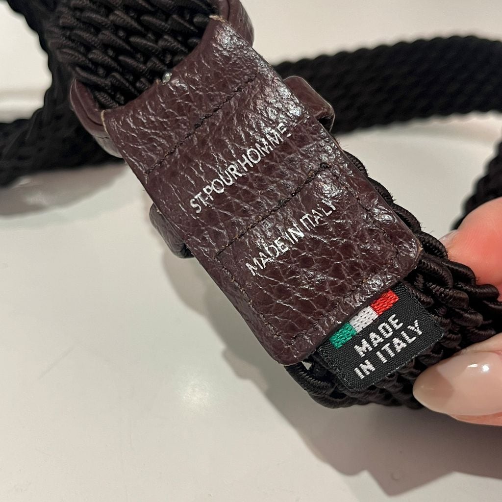 ST-POUR HOMME エスティープールオム ゴムレザー メッシュベルト