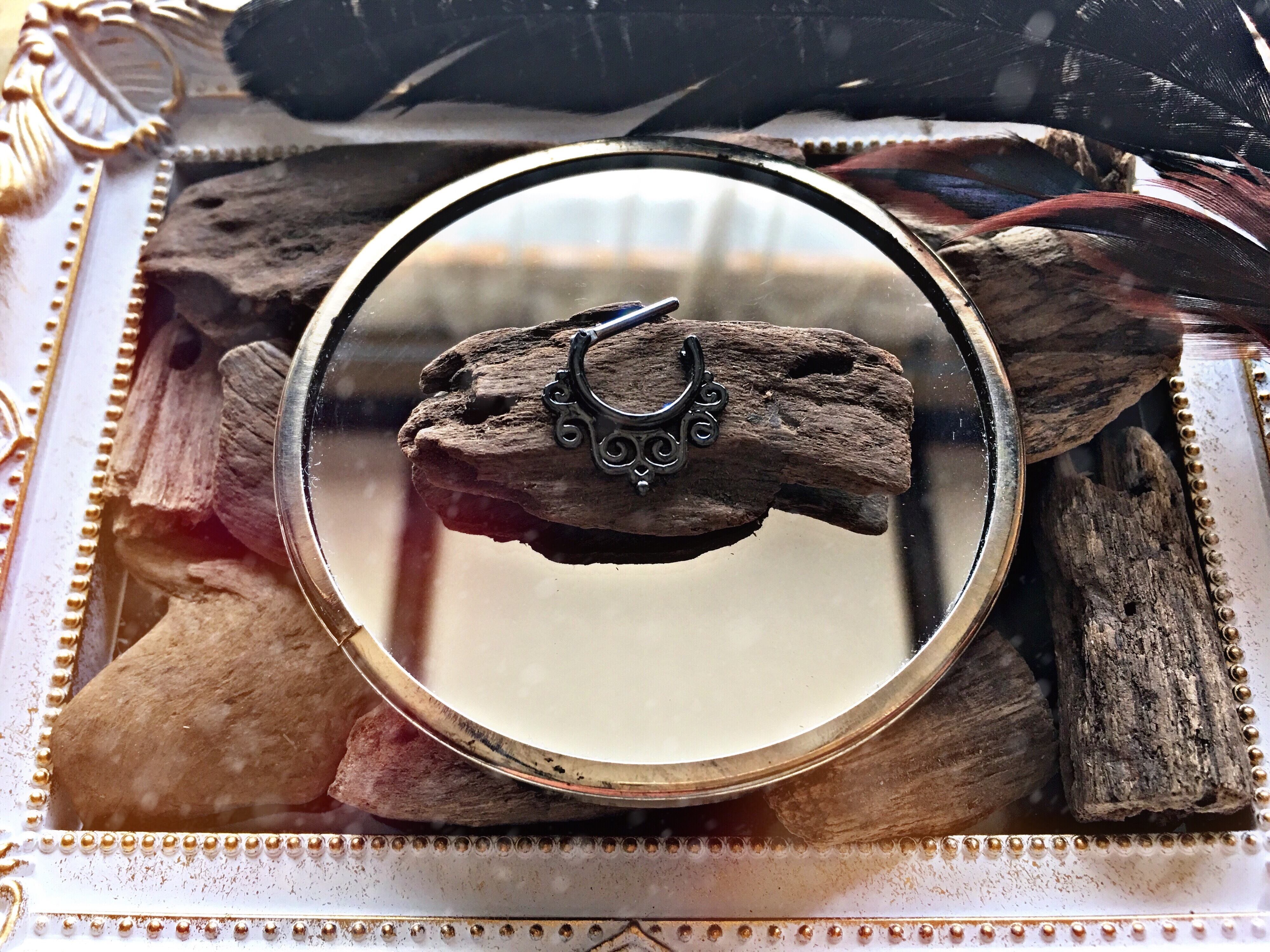 セプタム ヘリックス 軟骨 フープ ボディピアス ブラック