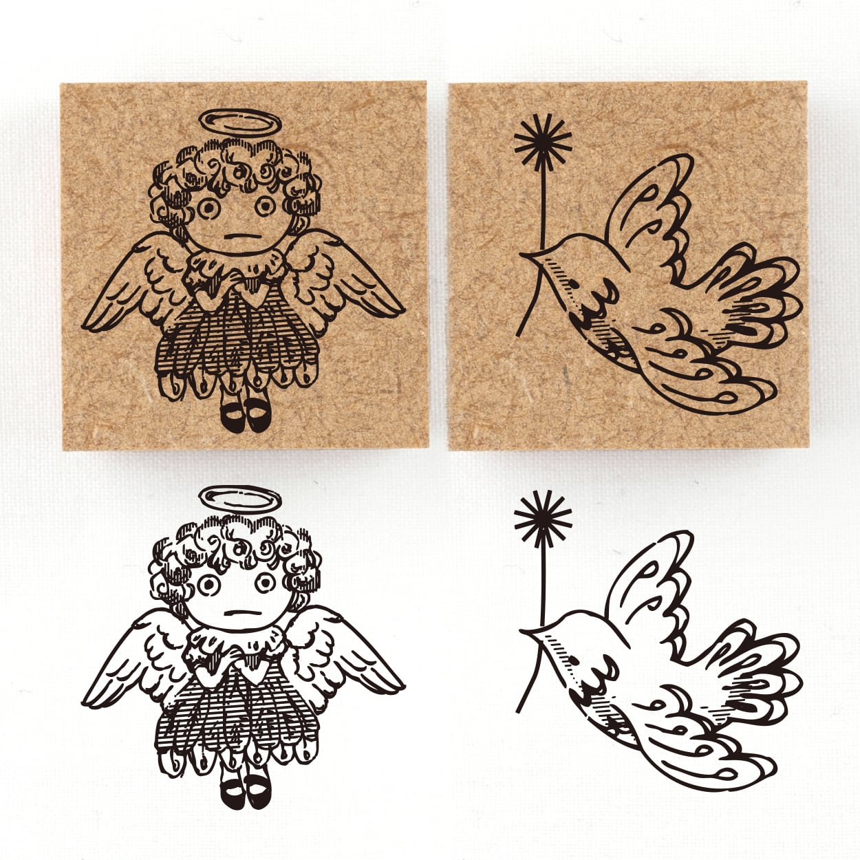 4/15 12:00~販売『天使』物に宿る精霊オブジャニマ達のスタンプ 幸福の精霊シリーズ　30×30mm