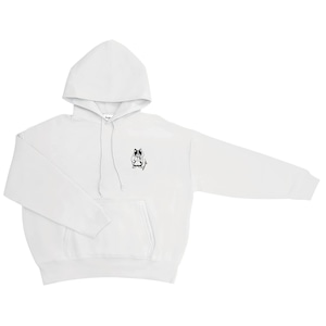 drowsy.. FRONT SMALL DOG LOGO HOODIE（WH×BK） / 22AW / WH