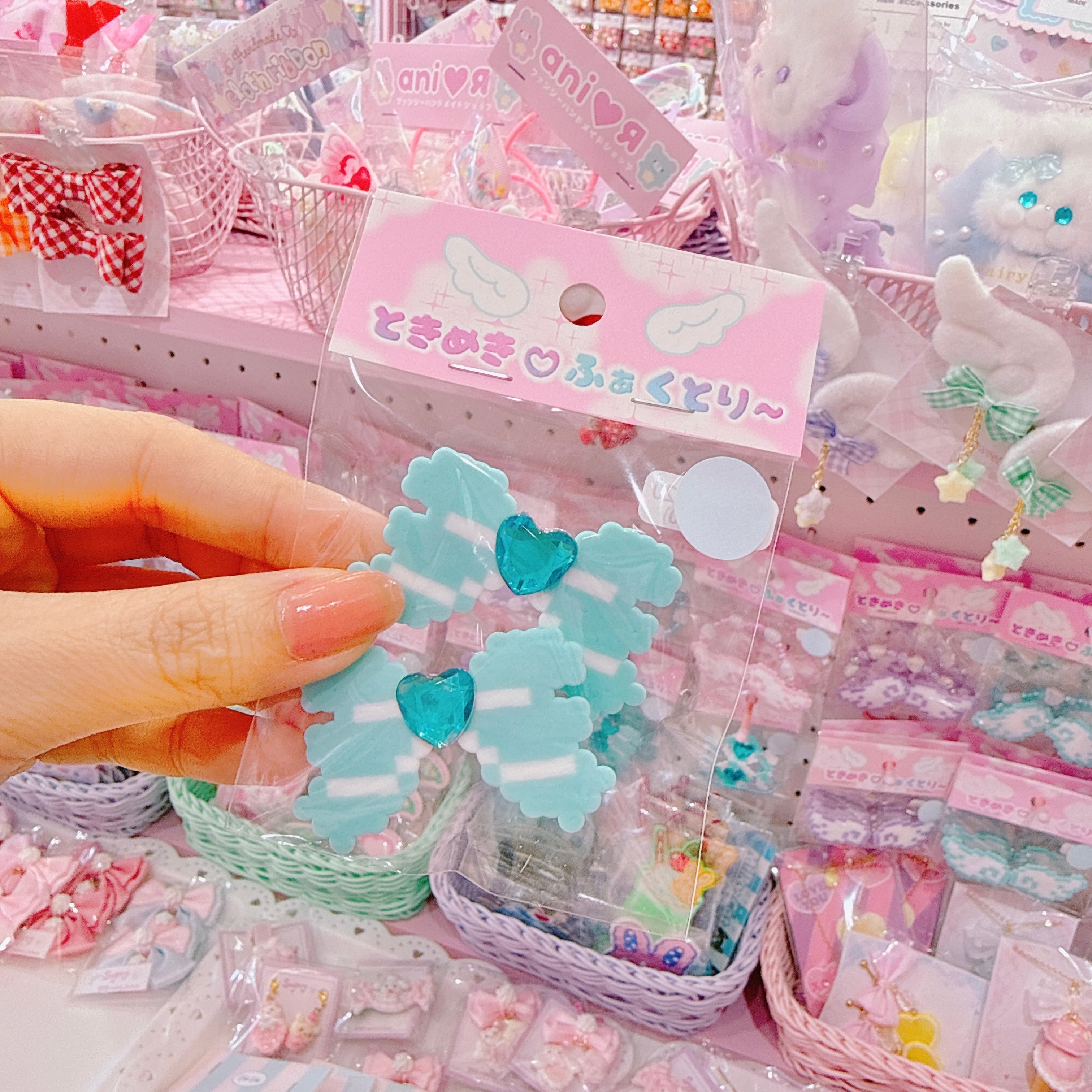 【R1】11-20ハートリボンツインヘアクリップ