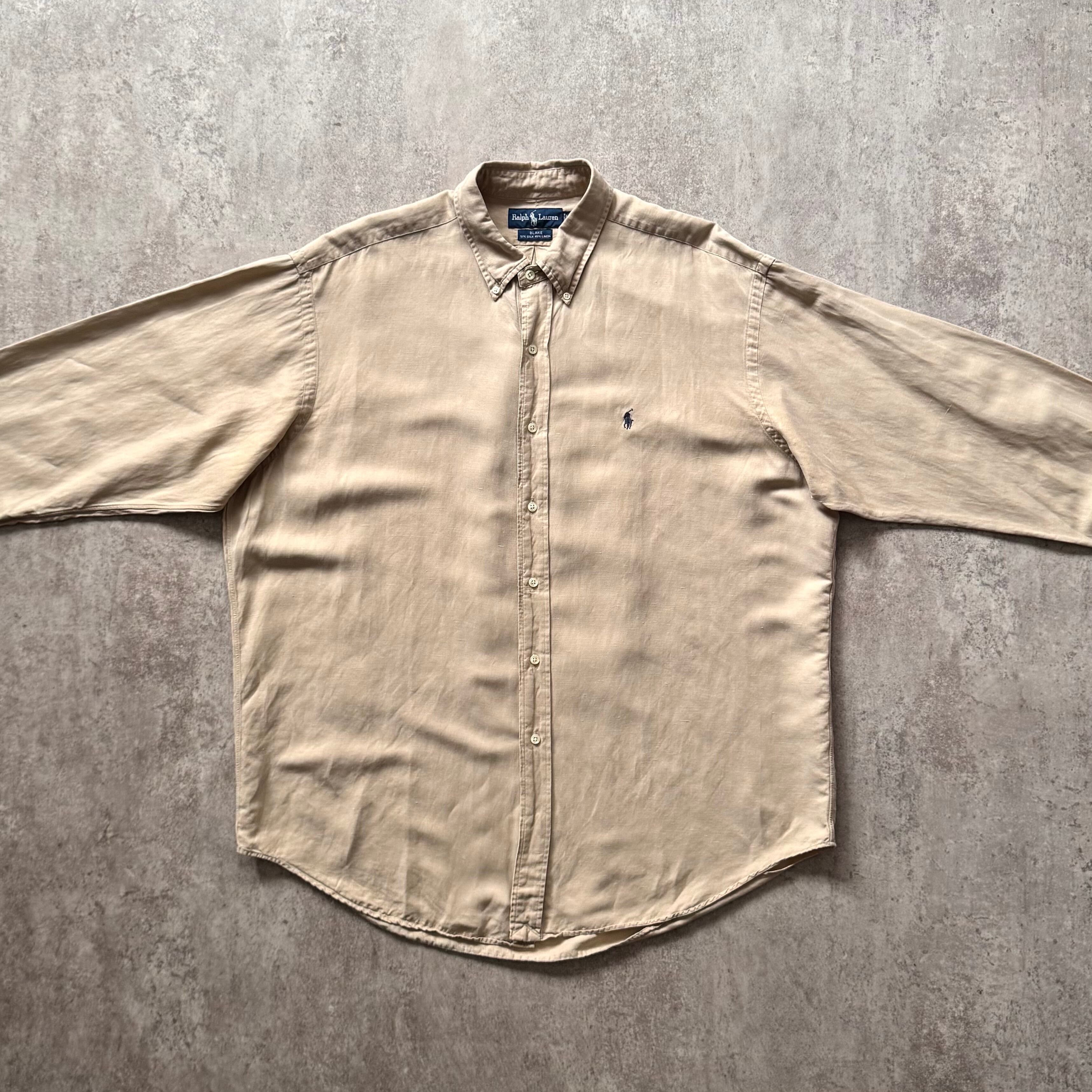 90s Ralph Lauren silk linen BD shirt 