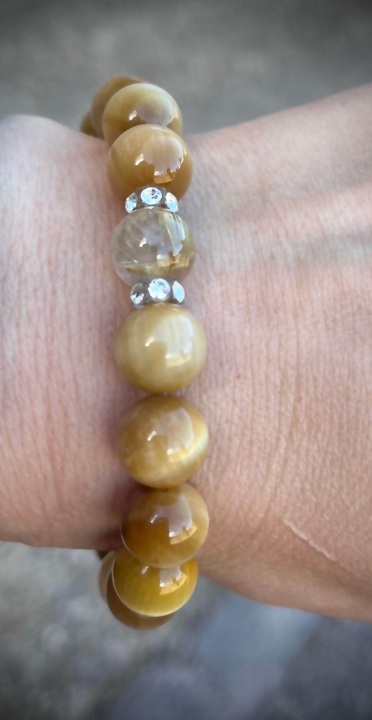 ルチルクォーツ、キャッツアイタイガーアイ 19cm | Stones Aztarino