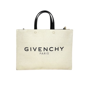 GIVENCHY ジバンシィ 2WAYバッグ トートバッグ アイボリー×ブラック キャンバス 10786-202307