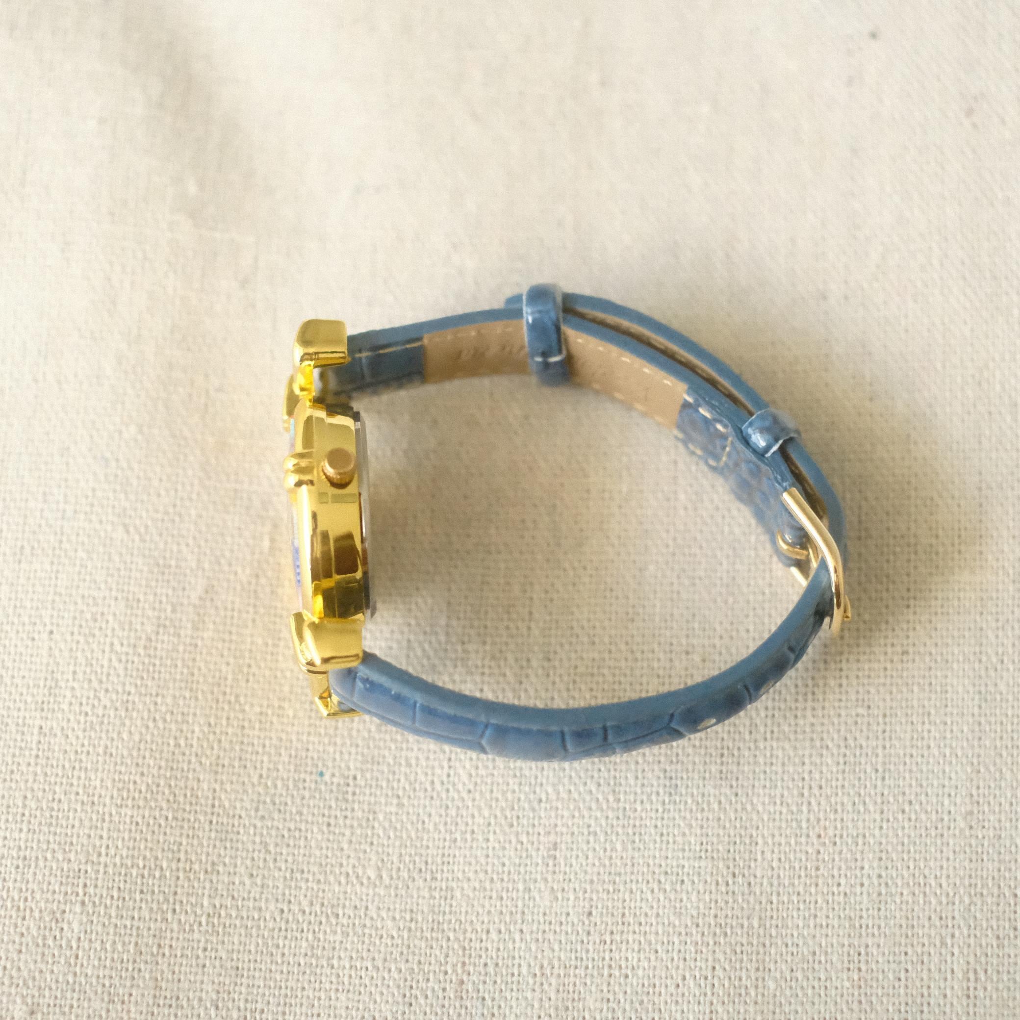 Murano Millefiori Watch With Leather Band - Navy | flemington