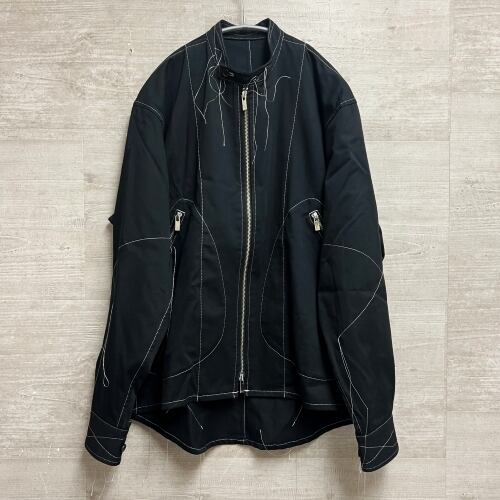sulvam サルバム 24SS 配色ステッチジップアップジャケット ブラック 