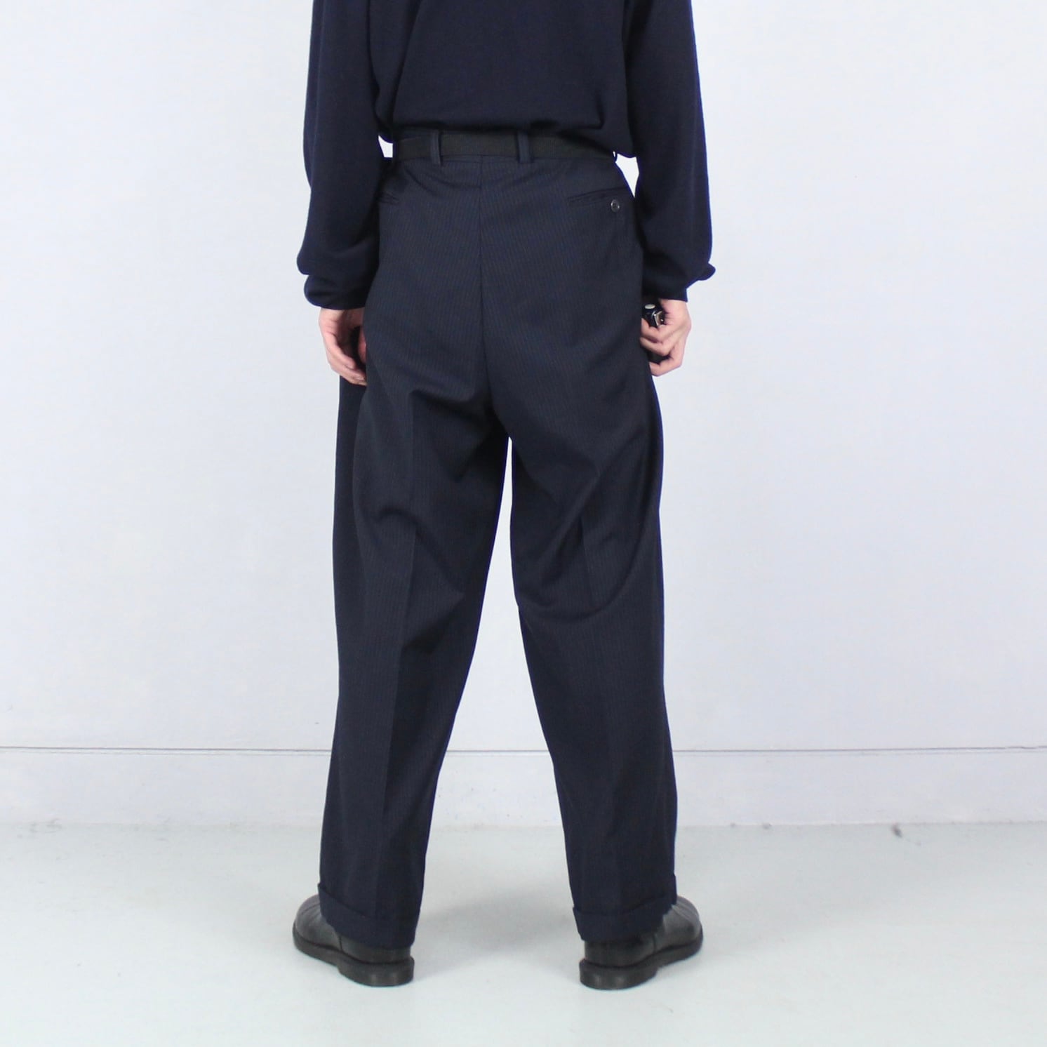 Giorgio Armani pin stripe ウールワイドスラックス(GIORGIO Giorgio Armani pin stripe ウールワイドスラックス(GIORGIO