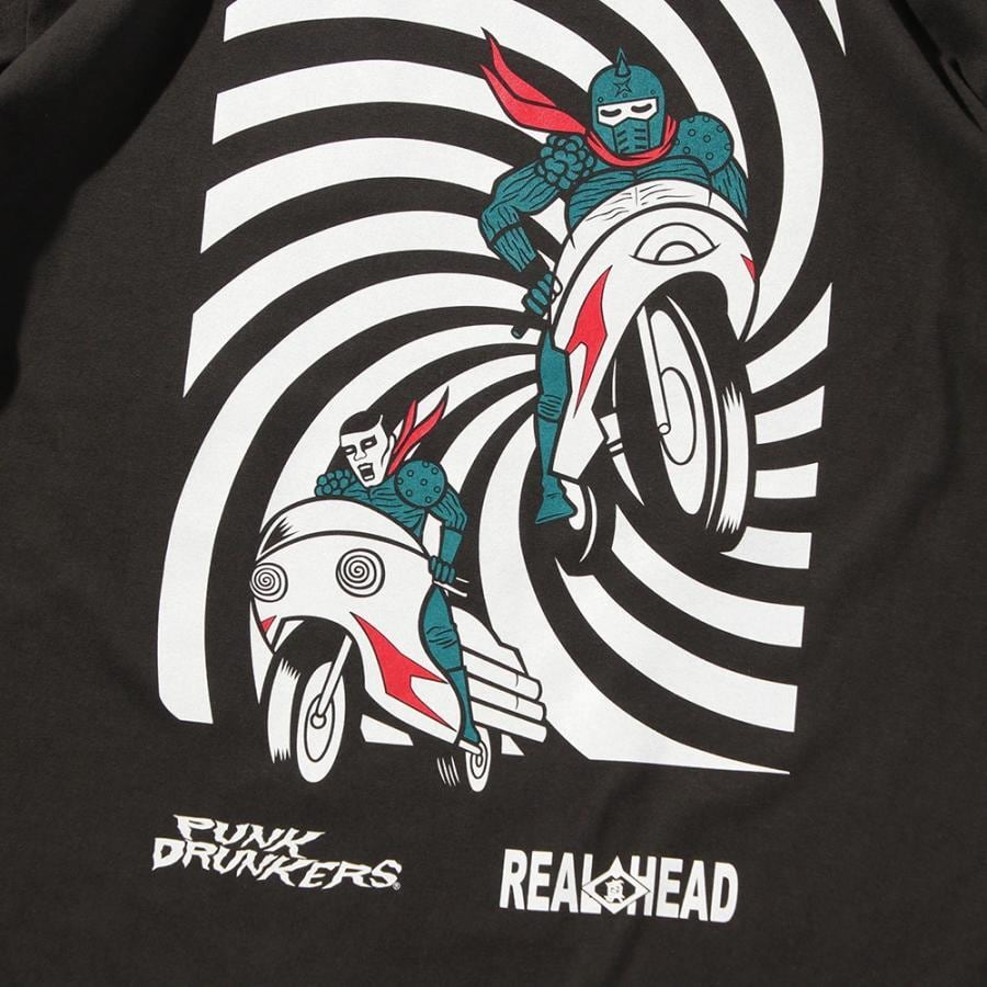 PUNKDRUNKERS x REALHEAD 】REALPUNKライダースTEE パンクドランカーズ