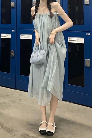 【韓国通販 dgo】high-waist french camisole dress（B0935）