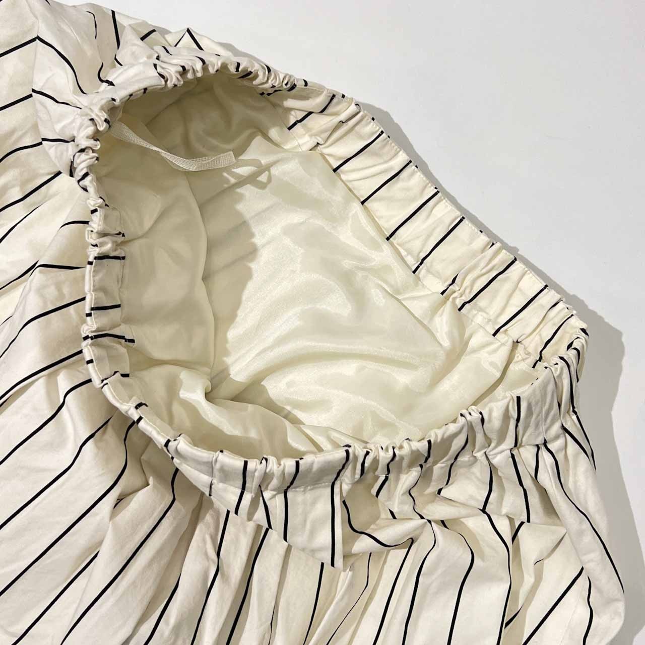 BEAUTY&YOUTH ビューティーアンドユース ストライプ タック スカート/ホワイト×ブラック レディース ユナイテッドアローズ