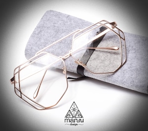 【再入荷】Oversized Metal Clear Eyeglasses