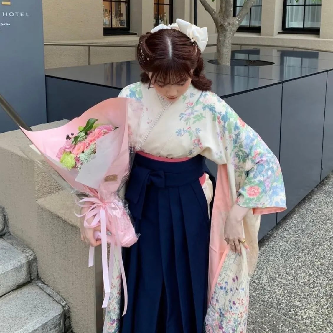 07 【翌日配送】hanakanzashi white satin ribbon × pearl | Hanakanzashi