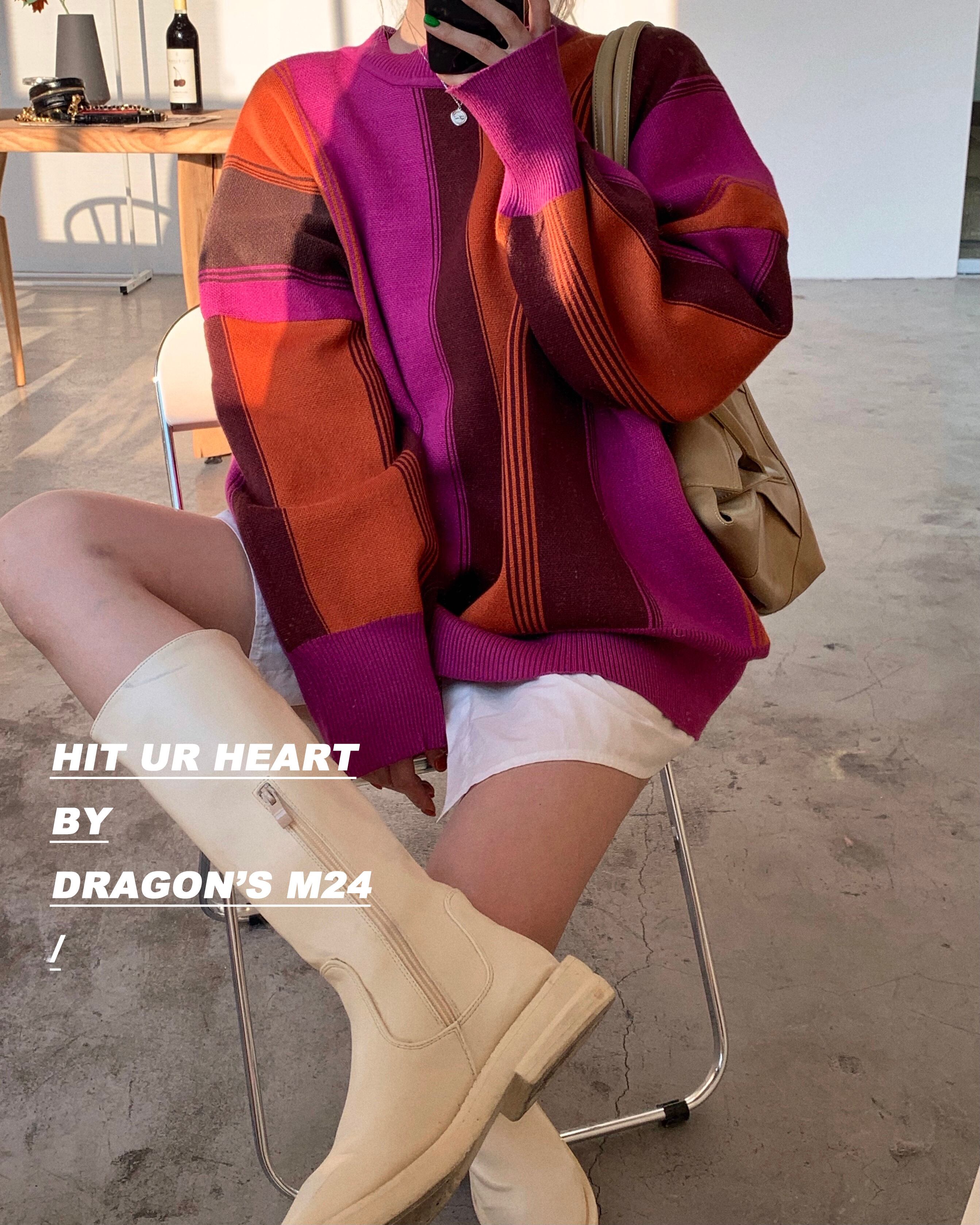 セーター ルーズスタイルストライプジャケット スプリングトップス 春物 ヨーロピアン ブラックストロベリース78315694995