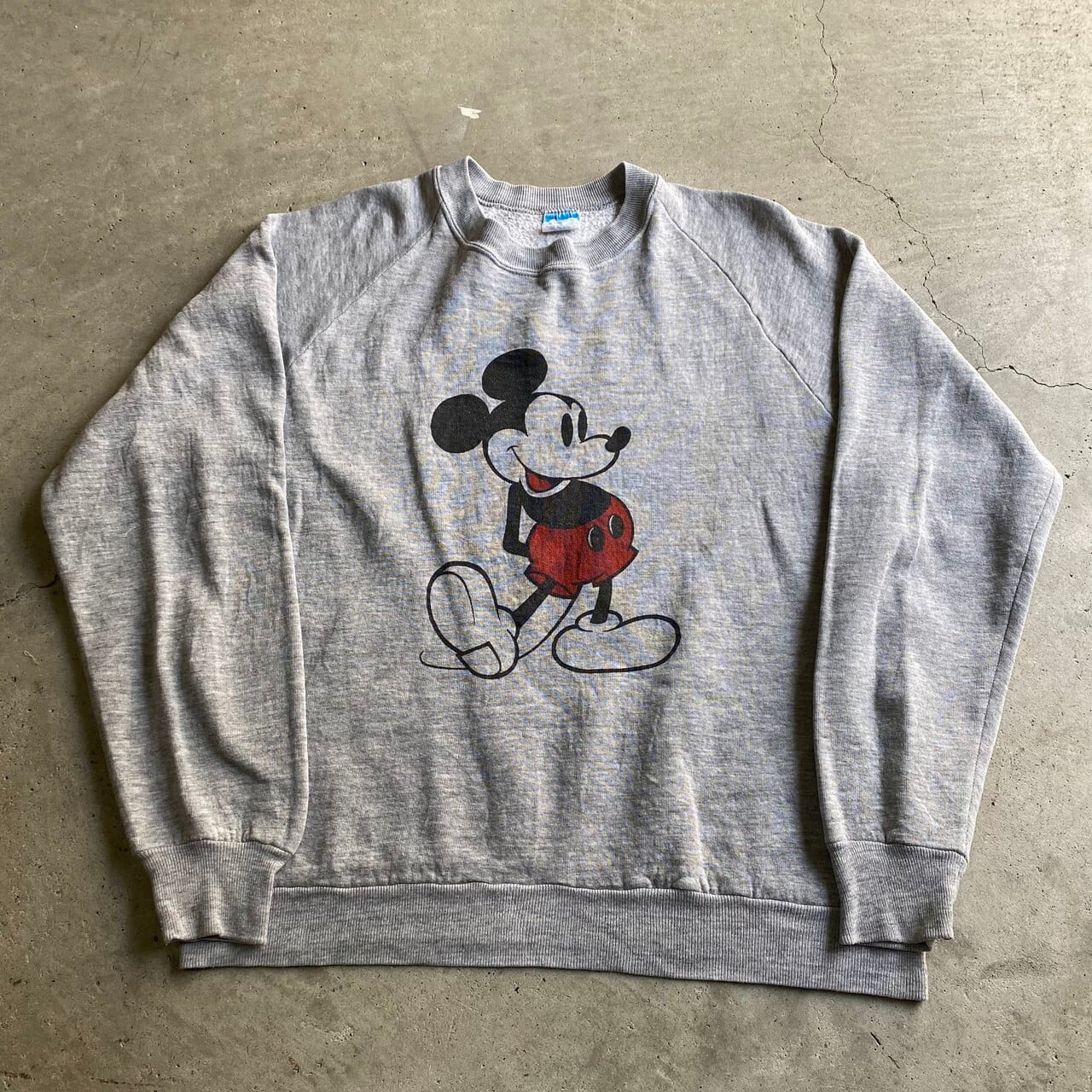 80S Vintage Disney ラグランスウェット ミッキーマウス