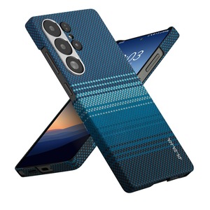 【在庫処分】「PITAKA」Galaxy S25 Ultra ケース MagSafe対応 アラミド繊維製 高級なカーボン風 超薄 超軽量 耐衝撃 ミニマリスト シンプル デザイン ワイヤレス充電 対応 カバー Moonrise柄