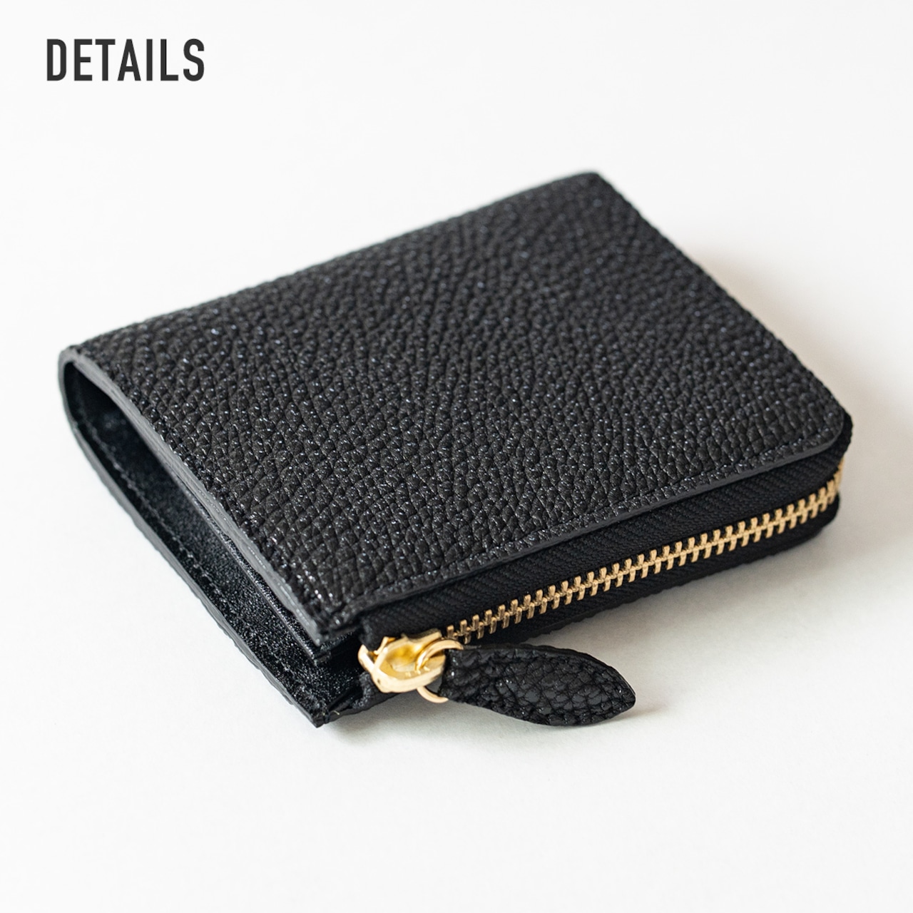 コンパクトウォレット Lジップ 姫路黒桟革