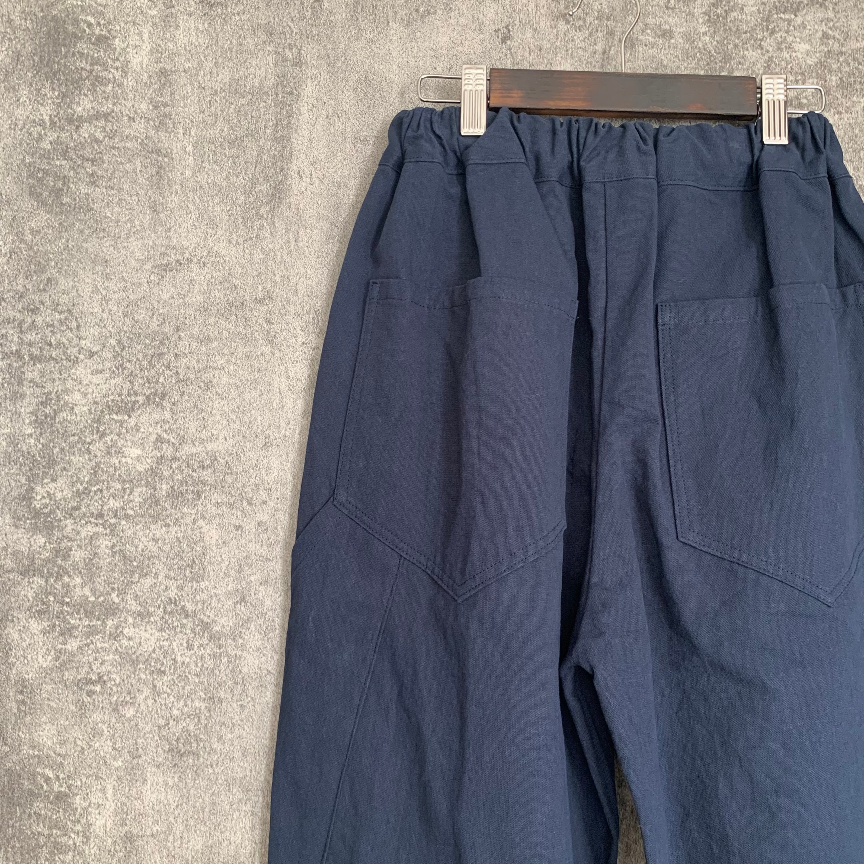 和紙コットンのベイカーパンツ ネイビー Washi &cotton baker pants