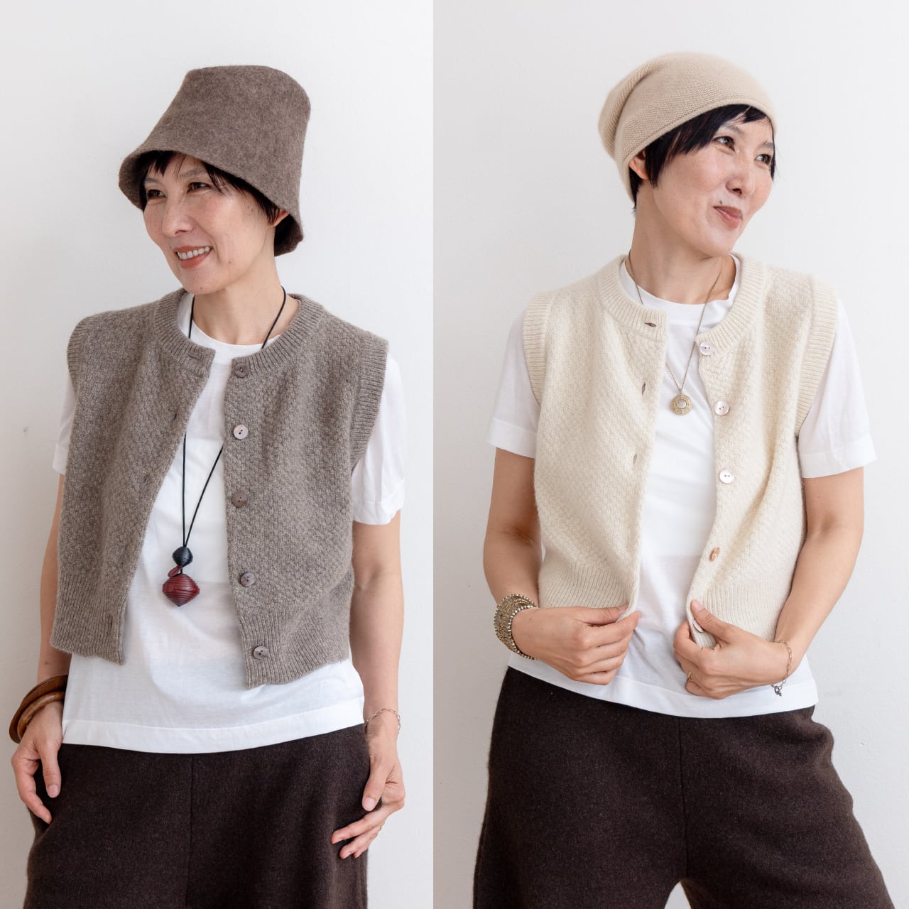 ウールのショートベスト | 空飛ぶ羊 BASE webshop｜モンゴルの