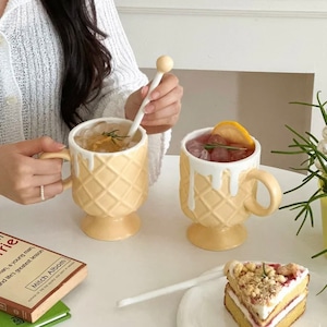 ice cream mug + muddler set 2colors / アイスクリーム マグカップ マドラー セット おうちカフェ 韓国雑貨