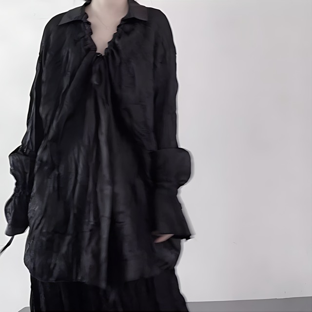 Drawstring classic blouse C0291