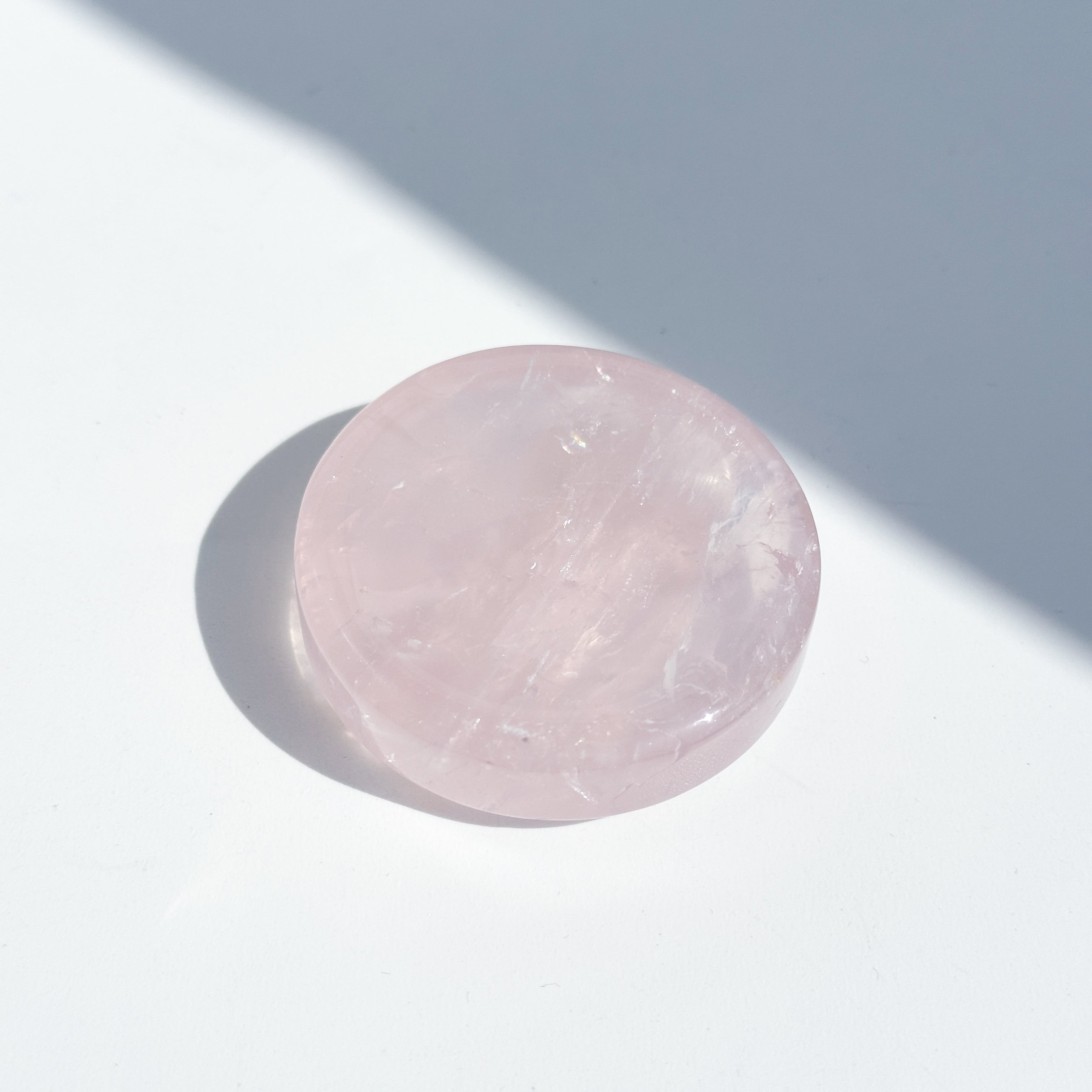 透明感◎ローズクォーツ 丸型のうつわ 24◇Rose Quartz◇天然石・鉱物・パワーストーン