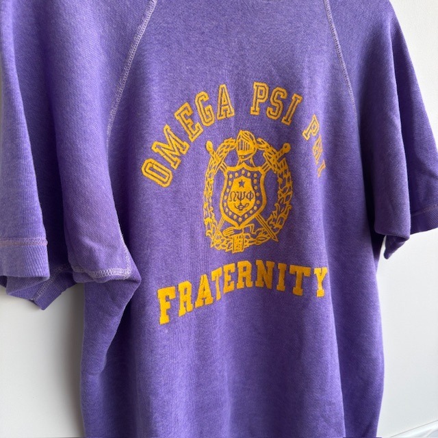 フラタニティ 半袖スウェット 60s Omega Psi Phi 三段プリント ヴィンテージ古着 画像10