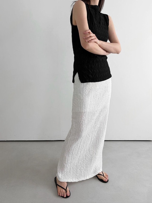 Textured Slim Long Skirt