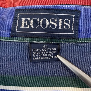 【ECOSIS】ストライプ マルチカラー 柄シャツ 長袖シャツ XL オーバーサイズ アメリカ古着