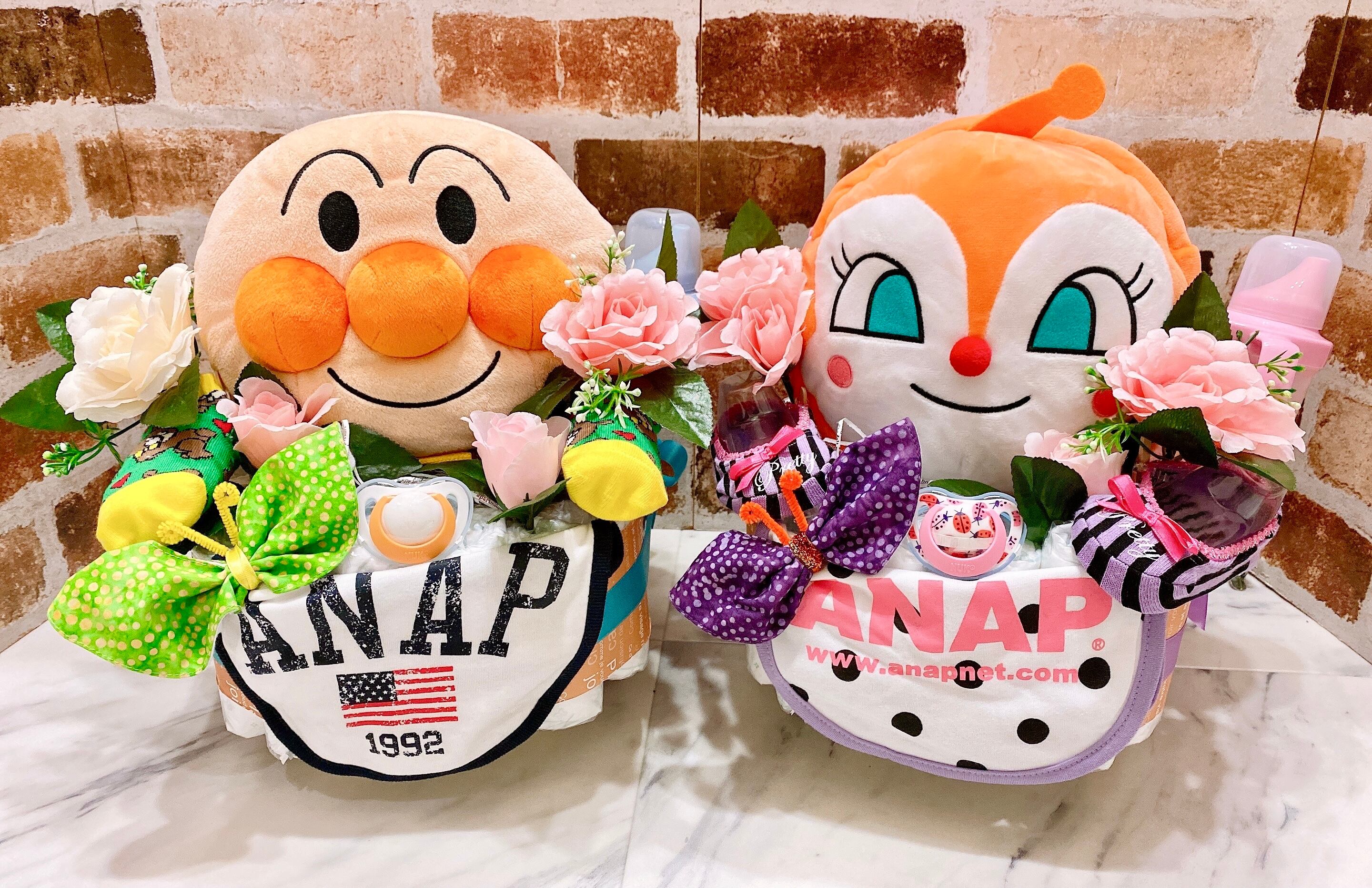 食パンマン＆ドキンちゃん、おむつベビーカー ☆ドキンちゃん＆コキンちゃんおむつベビーカー 食パンマン＆ドキン