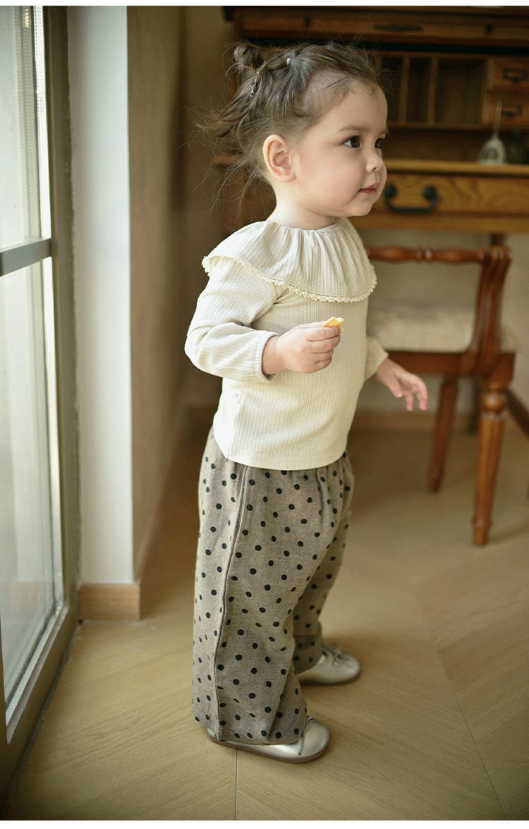 2color 襟付きリブトップス