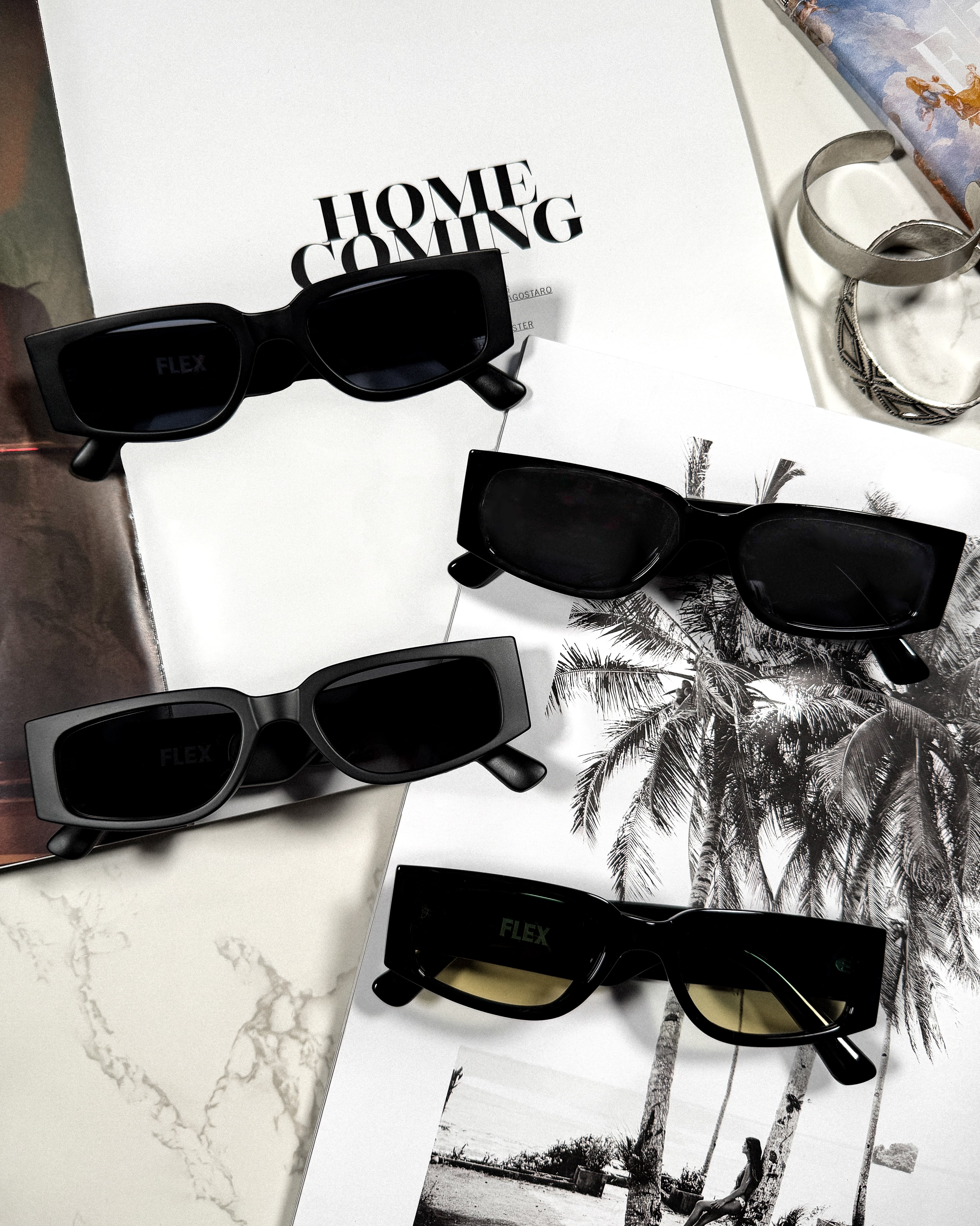 4colors】slim square 2 sunglasses | FLEX公式｜SNSで話題のアイ