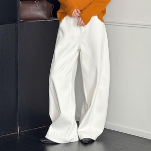 裏起毛ハイウエストバレルレッグパンツ 3col 231850